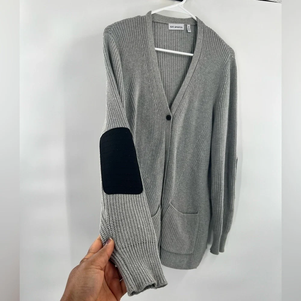 525 America grey cardigan sweater size S - Picture 2 of 8